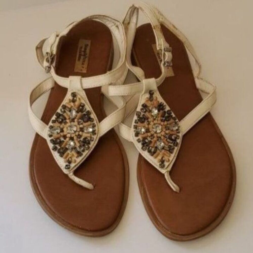 Simply Vera Wang Sandals Shoes White Flat Woman's WOMEN'S Size 10 - Picture 9 of 13